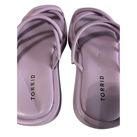 Torrid Sandals Women's 7WW Wide Purple Strappy Platform Slide Slip On Cross - Picture 10 of 12